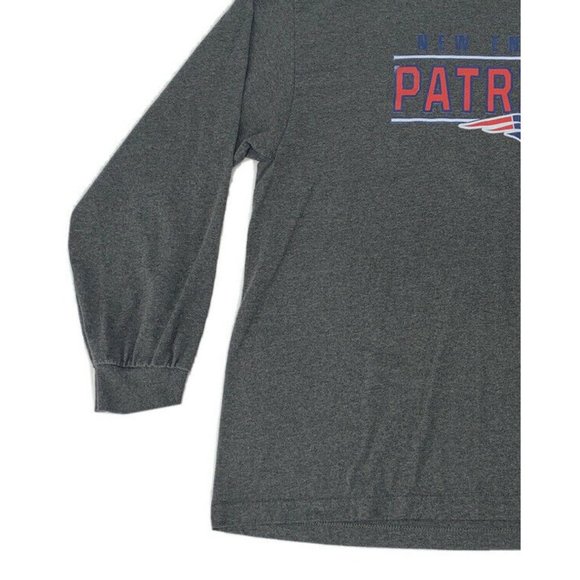 Men's Majestic NFL New England Patriots Long Sleeve T-Shirt‎ Gray 2XL - Picture 2 of 11